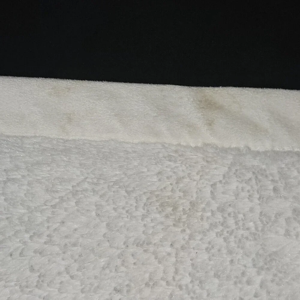 Wendy Bellissimo White Tan Elephant Fleece Baby Blanket Blue Stars READ AS IS